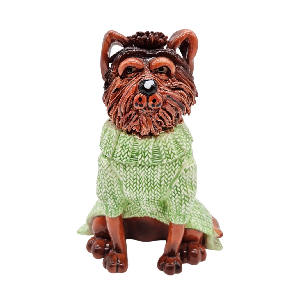 VTG SWAK Terrier Dog In Sweater Figurine Lynda Corneille 2005 Anthropomorphic